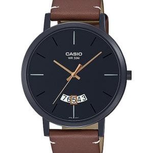 Casio MTP-B100BL-1EVDF Men’s Brown Leather Analog Watch